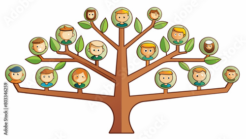 A cousin is like a tree branch connected to the same family tree and growing in a similar direction.. Cartoon Vector