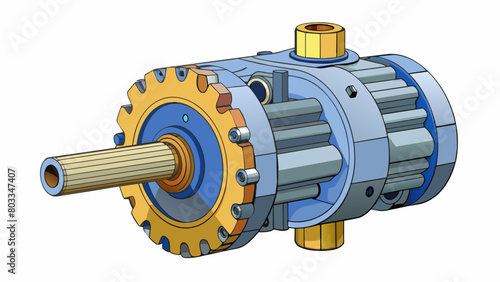 A large and robust gearbox found in heavy construction equipment designed to transfer power from the engine to the wheels or tracks. Its. Cartoon Vector