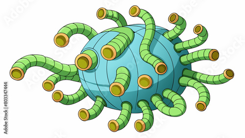 A large irregularly shaped object with many tentaclelike extensions reaching out in various directions. This object is responsible for engulfing and. Cartoon Vector