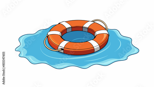 A life preserver floating in the ocean symbolizes insurance. The preservers ability to keep a person afloat and prevent them from drowning is similar. Cartoon Vector