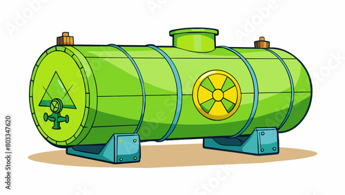 A large tank filled with corrosive chemicals with only one entry point and no natural light.. Cartoon Vector photo