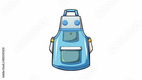 A lightweight disposable apron made of nonporous material. The apron is waterproof and covers the chest and lower body with ties at the back for a. Cartoon Vector