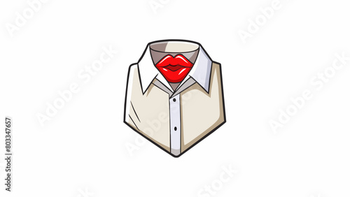 A lipstickstained collar on a crisp white shirt revealing a husbands infidelity to his wife. The bright red stain symbolizes the passion and. Cartoon Vector