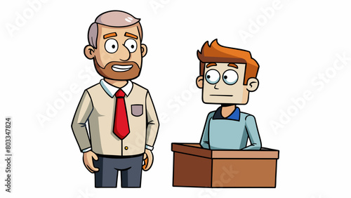 A man assumes that his new coworker is unfriendly because they rarely speak or engage in small talk. This assumption is based on the characteristic of. Cartoon Vector