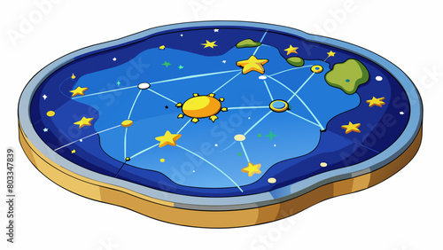 A map of constellations in the night sky depicts knowledge as it guides us and helps us understand and navigate the world around us.. Cartoon Vector