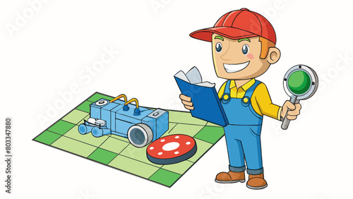 A mechanic listens to the sound of an engine and can diagnose the issue based on the sounds understanding the inner workings of the engine.. Cartoon Vector