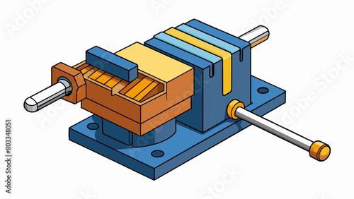 A milling vise is a clamping device with two jaws that firmly hold a piece of material in place while it is being milled ensuring accuracy and. Cartoon Vector