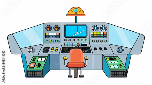 An airplane autopilot control system that uses a combination of sensors computers and actuators to maintain the aircrafts heading altitude and speed.. Cartoon Vector
