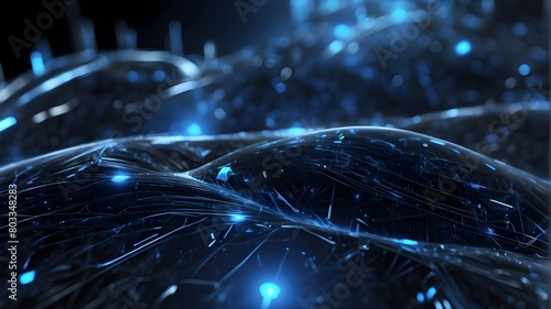 Innovation future nanotechnology, black cyber identity, blue tech, datum reality code, binary high digit, science fiction, virtual advance system technology, technically