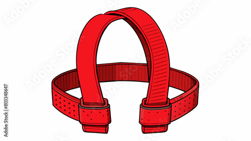 A pair of bright red lifting ss with a textured nonslip surface to ensure a secure grip. The ss are made of flexible fabric with reinforced stitching. Cartoon Vector