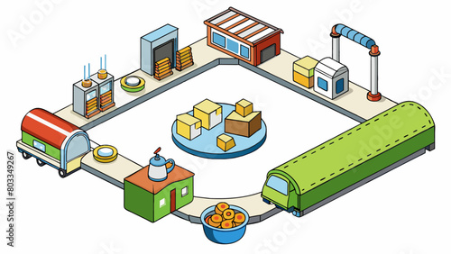 A restaurant purchases ingredients such as vegetables meat and grains from different suppliers to create their menu items. The ingredients are then. Cartoon Vector