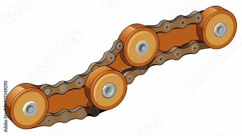 A rusted bicycle chain that constantly gets stuck and is difficult to pedal smoothly.. Cartoon Vector