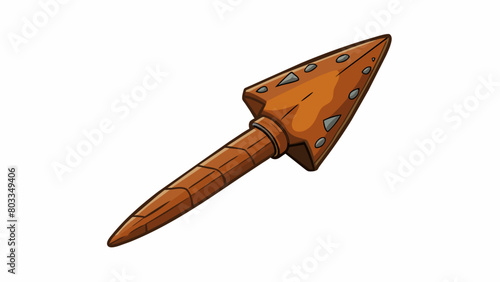 A rusted metal arrowhead found in a forest evidence of the Native American tribe that once inhabited the land and their hunting practices.. Cartoon Vector