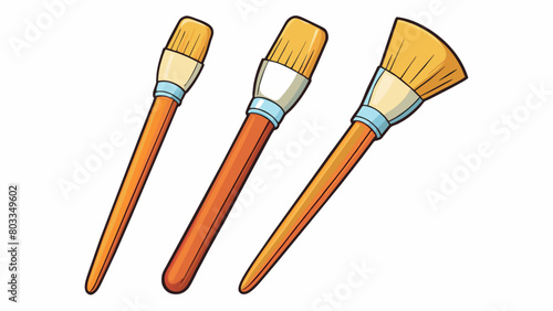 A set of paintbrushes with soft bristles and sy handles ideal for creating smooth detailed strokes and blending colors effortlessly on a canvas.. Cartoon Vector