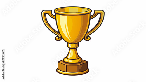 A shiny gold trophy with intricate engravings and a gleaming base. This symbolizes the goal of achieving success and recognition for ones hard work. Cartoon Vector
