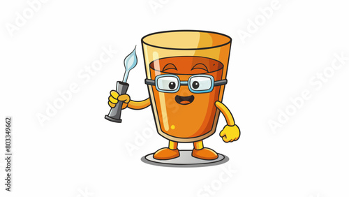 A simple amber glass tumbler takes shape in the skilled hands of the glassblower. Using gentle movements and precise pressure the artist creates a. Cartoon Vector