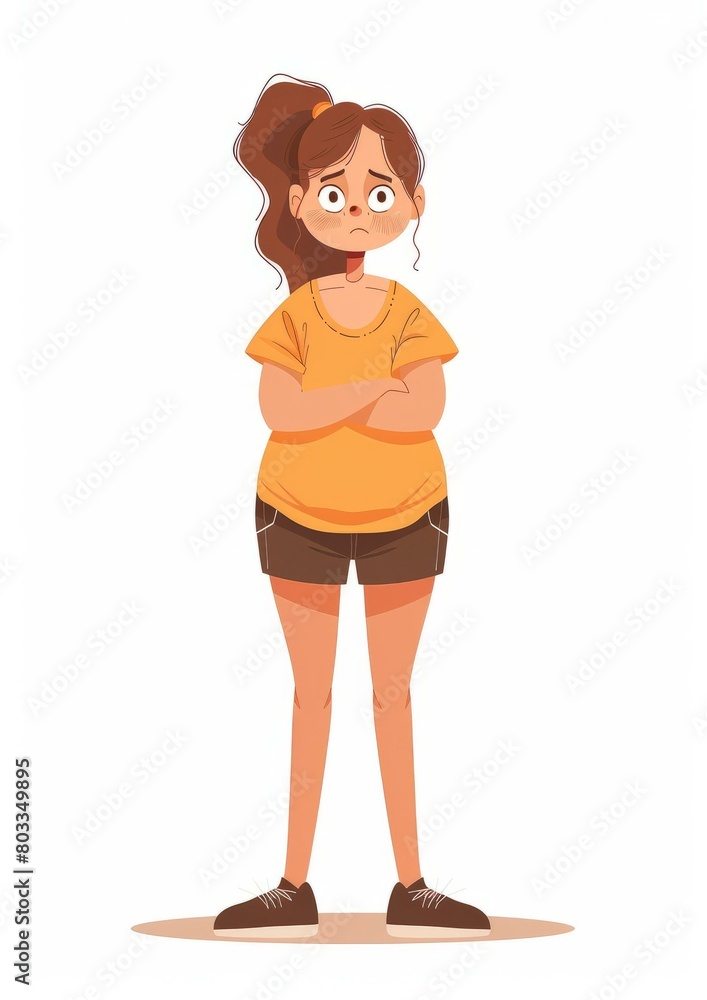 Illustration of a concerned woman Illustration of a concerned woman