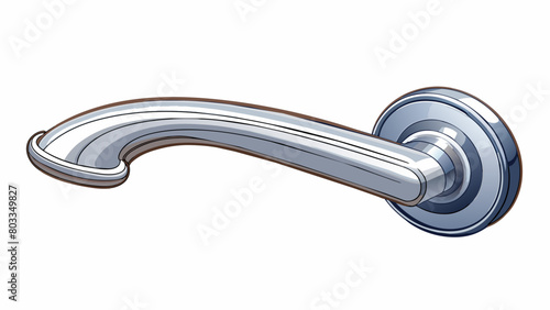 A sleek polished metal door handle crafted through die casting. The handles sleek design and flawless surface show how die casting can produce. Cartoon Vector