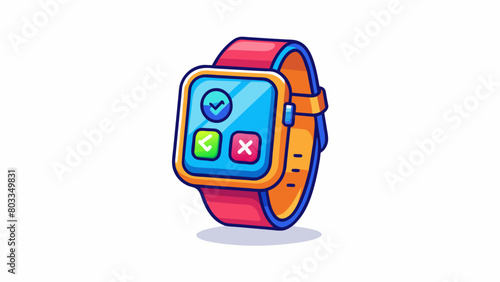 A sleek and stylish smarch with a vibrant display and intuitive controls perfect for keeping track of your daily activity messages and notifications. Cartoon Vector photo