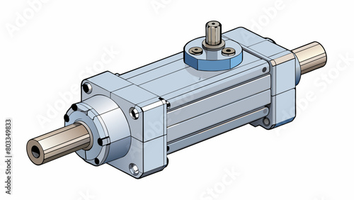 A sleek and compact electric actuator with a sy aluminum body and precise linear movement designed to control the opening and closing of valves in a. Cartoon Vector