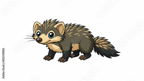A small furry animal scurrying across the forest floor its sleek black fur blending in with the shadows as its bright eyes dart anxiously from side to. Cartoon Vector