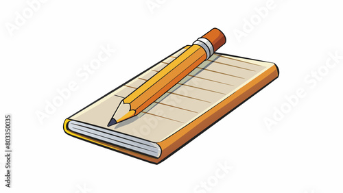 A smooth wooden pencil with a fine tip gliding along the surface of a blank notebook with effortless precision. Its faint grey lines create a clean. Cartoon Vector