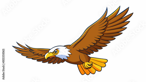 A soaring eagle gliding effortlessly through the sky with grace and confidence. Its sharp eyes and precise movements embody the focus and. Cartoon Vector
