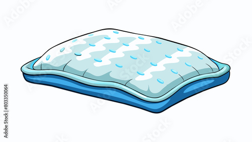 A soft hypoallergenic pillow with memory foam filling and a cooling gel layer providing maximum comfort for a good nights sleep.. Cartoon Vector