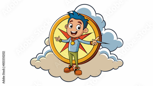 A son is like a compass always pointing in the right direction and guiding us through the storms of life.. Cartoon Vector