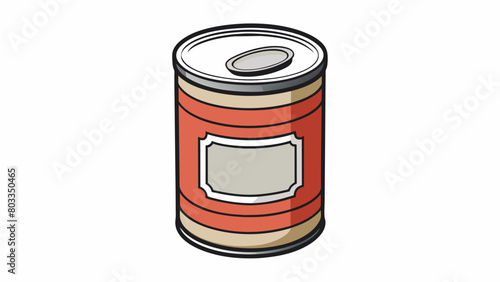 A tall cylindrical tin can with a resealable metal lid adorned with a simple label featuring bold typography and a minimalist black and white design.. Cartoon Vector