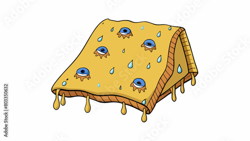 A thread blanket with holes and tears unable to provide warmth or comfort.. Cartoon Vector