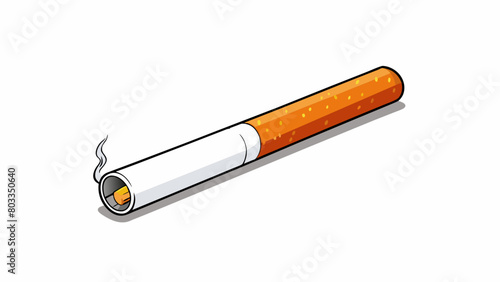 A thin tube of rolled paper filled with finely ground tobacco and capped with a small round filter. With each puff a bright orange ember glows at the. Cartoon Vector