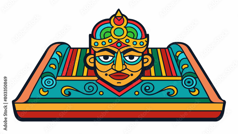 A vibrant handcrafted painting featuring bold colors and intricate details sure to add a pop of personality to any room.. Cartoon Vector A vibrant handcrafted painting featuring bold colors and intricate details sure to add a pop of personality to any room.. Cartoon Vector