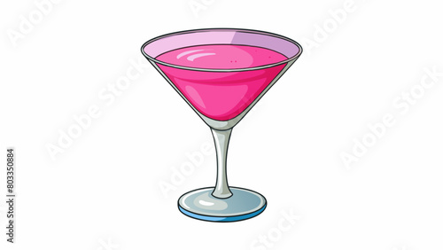 A vibrant pink liquid served in a martini glass with a sugared rim. Its fruity smell fills the air and its taste is sweet with a slight tang. Upon. Cartoon Vector