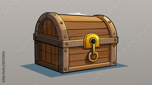 A wooden chest adorned with intricate carvings sits in the corner of a dimly lit room. Its rusted hinges creak as it slowly opens revealing a. Cartoon Vector