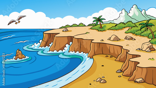 Coastal Region The salty sea air greets visitors to this region where the land meets the vast ocean. The coast is dotted with smooth sandy beaches and. Cartoon Vector