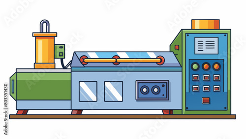 Imagine a giant metalstudded pipe sticking out of the ground with a small opening at the top where workers pour in molten plastic or metal. Inside the. Cartoon Vector