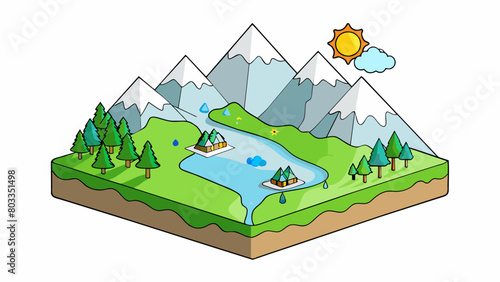 In a mountainous climate the air becomes cooler and thinner as you increase in elevation resulting in varying temperature and precipitation levels at. Cartoon Vector