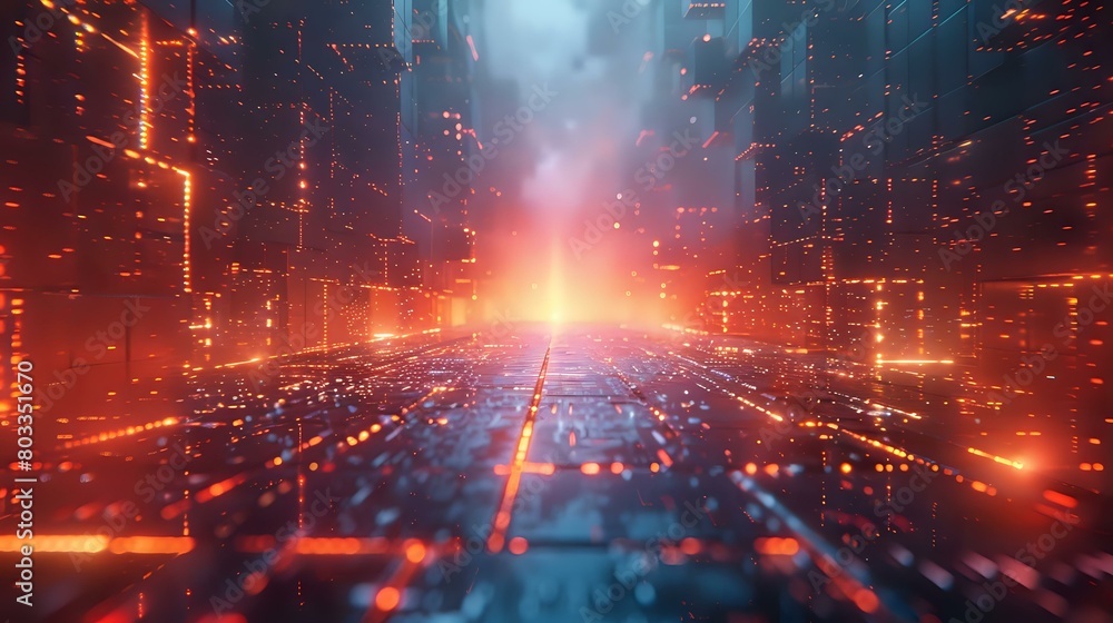 Vibrant Cuboid Structures: A Modern Cyberpunk Passage Vibrant Cuboid Structures: A Modern Cyberpunk Passage