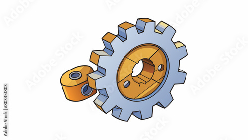 Mechanical Object A broken gear causing a malfunction in a device hindered by its inability to rotate smoothly due to missing or damaged teeth.. Cartoon Vector