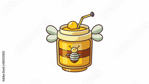 Natures medicine A medicinal elixir made by bees with healing properties that soothe sore throats and coughs. It has a thick opaque appearance and a. Cartoon Vector