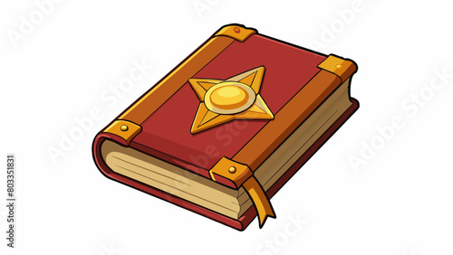 Member A thick leatherbound book with a gold emblem on the cover. It contains information about a groups history rules and values and serves as a. Cartoon Vector