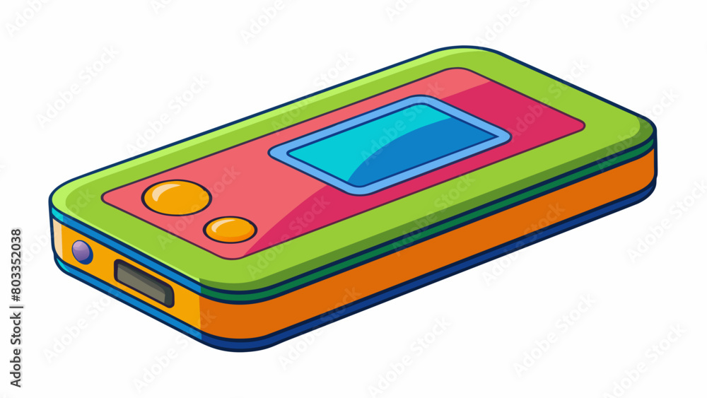 Rectangular device with a vibrant colorful screen and a slim profile ...