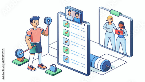  Personalized fitness plans based on users goals fitness level and preferred workout types . Cartoon Vector