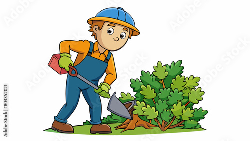 Pruning a Garden A necessary task to maintain the health and aesthetics of a garden. Involves t dead or overgrown branches and shrubs to promote new. Cartoon Vector