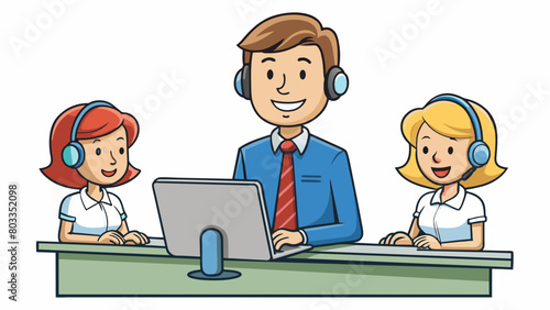 Role of a customer service representative An employee who assists customers with their inquiries complaints and requests. This role requires excellent. Cartoon Vector
