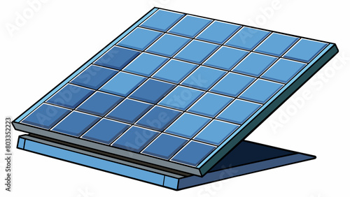 Solar panels Flat rectangular panels made up of small reflective cells that absorb sunlight and convert it into usable electricity.. Cartoon Vector