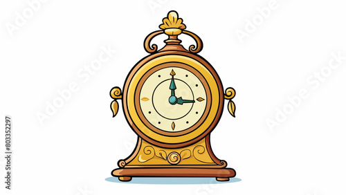 The antique clock was ornate and beautifully crafted but its hands were stuck and it could no longer chime on the hour. Despite its flaw it still held. Cartoon Vector