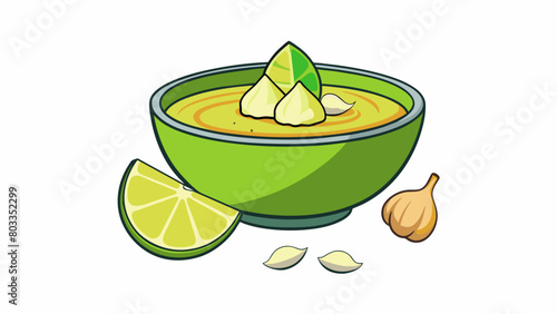  The aroma of fresh tangy lime juice and chopped garlic wafts from the bowl. . Cartoon Vector
