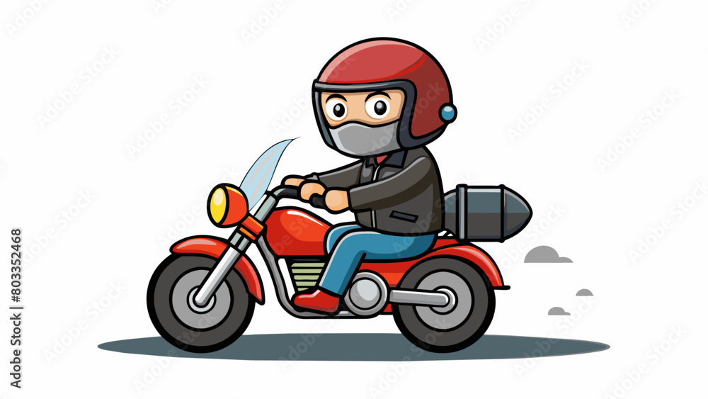 The driver of a motorcycle clad in a leather jacket and riding on a shiny black bike. They weaved in and out of traffic their helmeted head tilting as. Cartoon Vector The driver of a motorcycle clad in a leather jacket and riding on a shiny black bike. They weaved in and out of traffic their helmeted head tilting as. Cartoon Vector